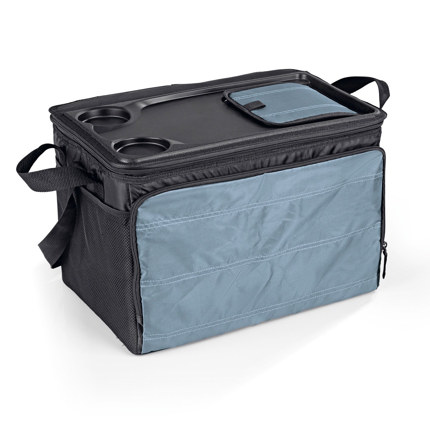 Kühltasche faltbar - 30 l - schwarz/dunkelgrau mit isolierter Kühlung, auslaufsicher, Schultergurt und zusätzlichem Stauraum.