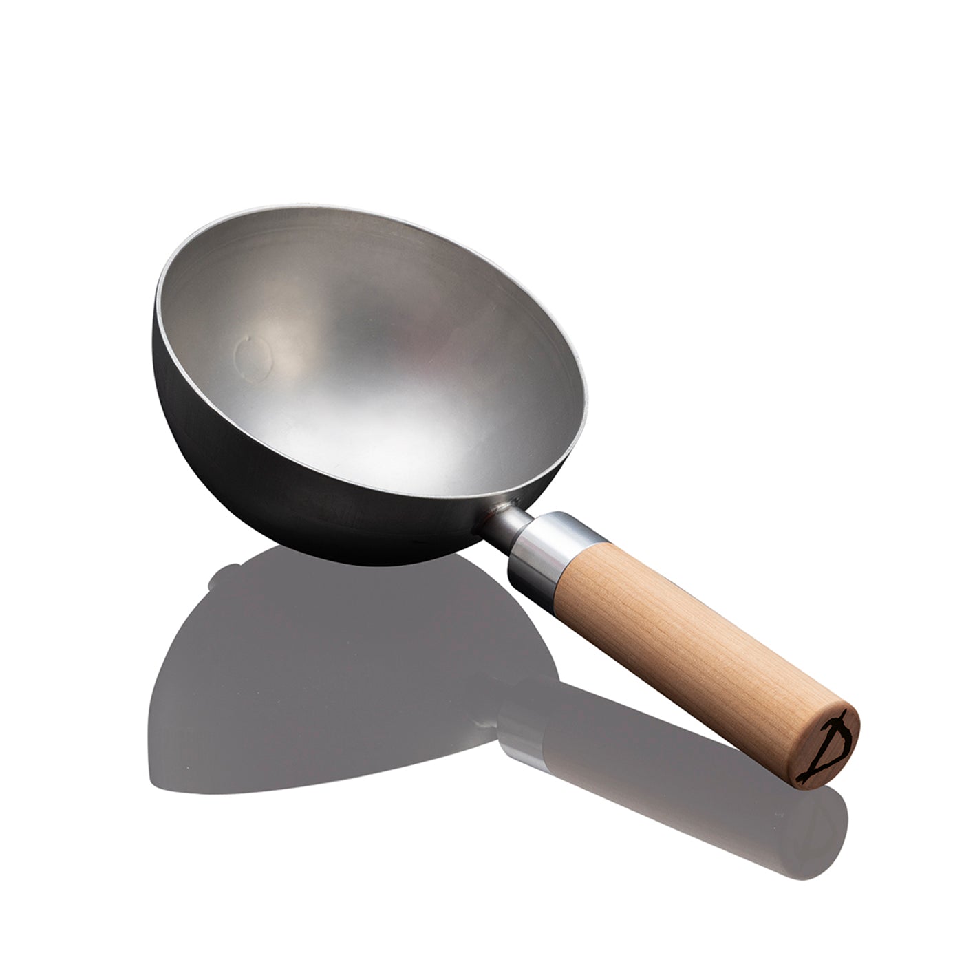 Tisch-Kochset für bis zu 4 Personen - Edelstahl/schwarz Pfanne mit Holzgriff, ideal zum Kochen, Braten und Wokken unterwegs.