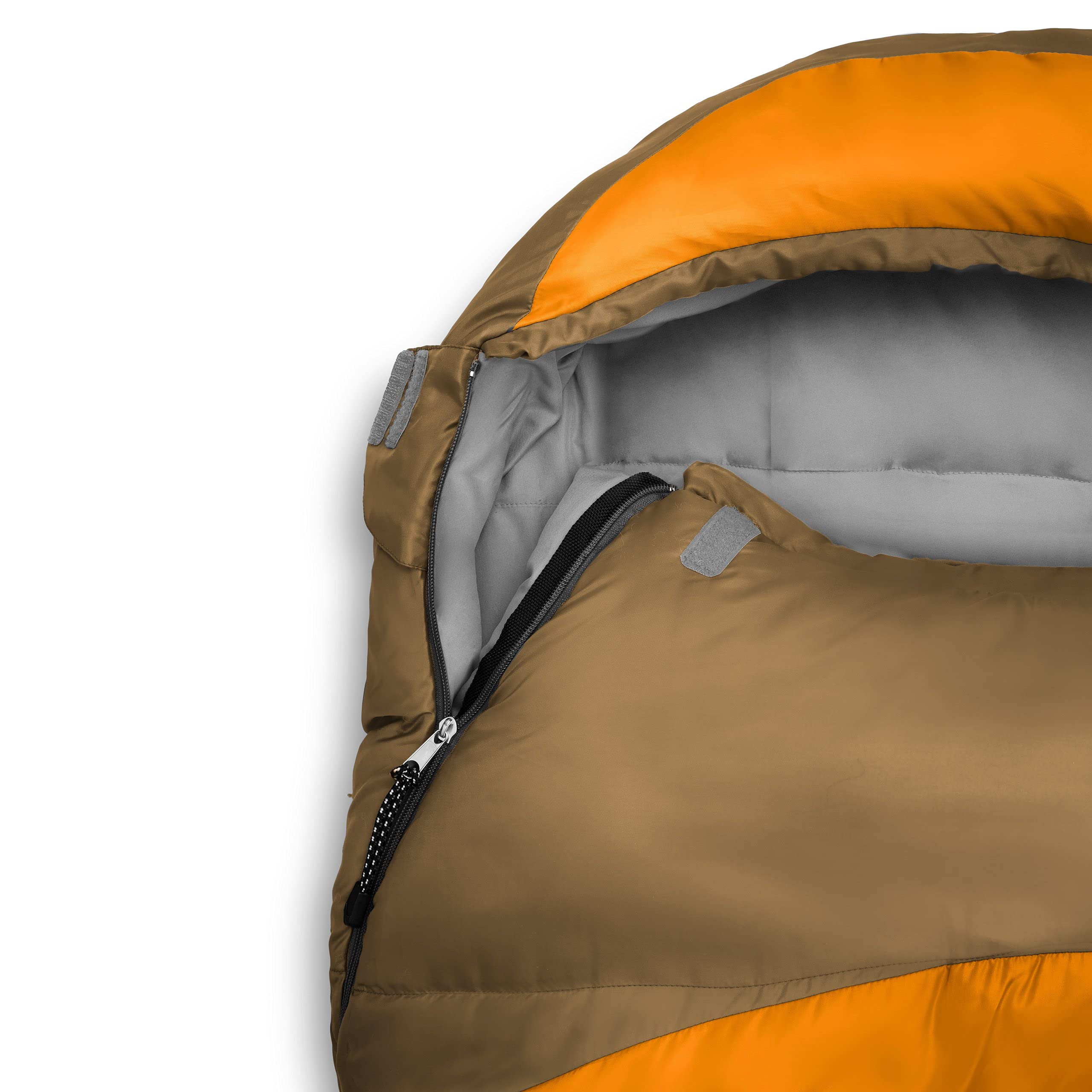 Camping Schlafsack Classic Mumienschlafsack in Orange mit wasserabweisendem Material und Kordelzug, ideal für Outdoor und Camping.