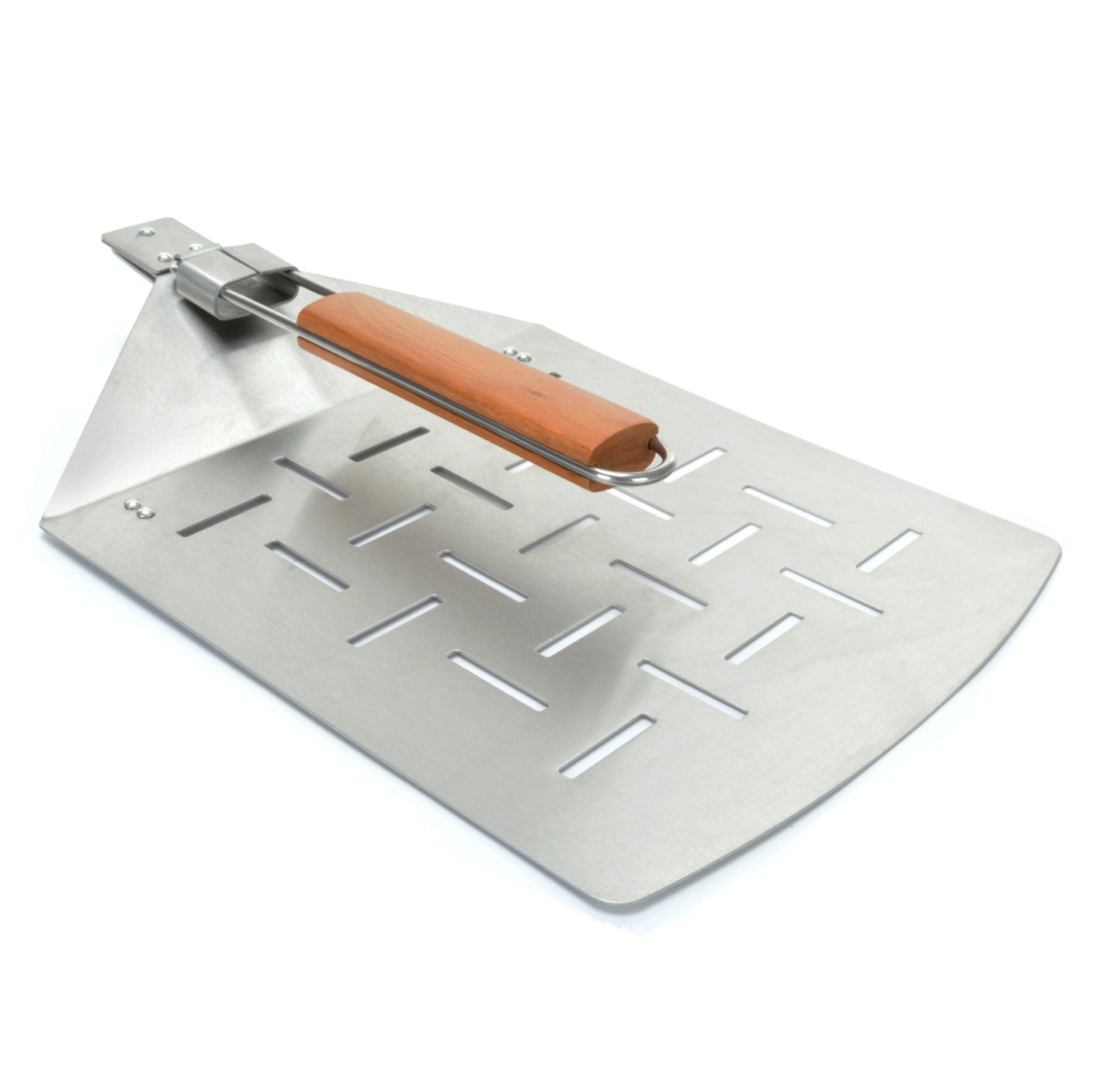 Selection Pizzastein-Set klappbarer Pizzaheber aus Edelstahl mit Bambusgriff für Gas- und Holzkohlegrill sowie Backofen.