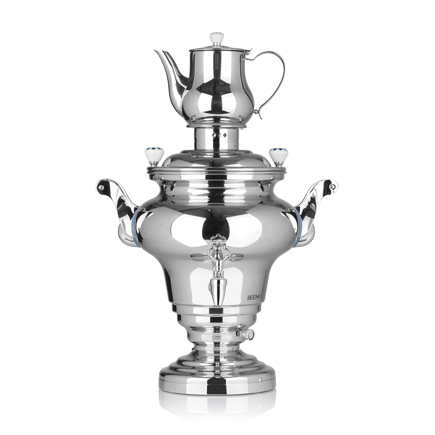 Samowar Royal III - 15l Edelstahl, professioneller elektrischer Teebereiter mit Ablasshahn und großem Fassungsvermögen für Gruppen.