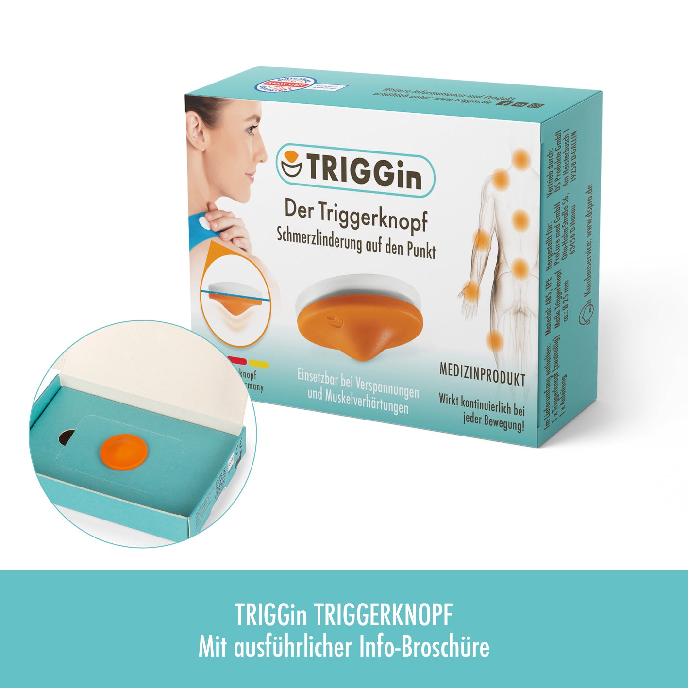 Triggerknopf - 10er-Set zur gezielten Schmerzpunktbehandlung bei Verspannungen und Muskelverhärtungen für bis zu 24 Stunden Wirkung