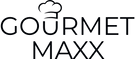 GOURMETmaxx Logo in schwarzer Schrift, über dem U eine Kochmütze.