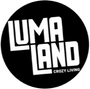 Schwarz-weißes Logo mit markantem Schriftzug „LUMALAND“ und dem Slogan „COZY LIVING“ – moderne Marke für Wohnkomfort und Lifestyle.