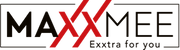 MAXXMEE Logo, mit auffällig großen roten XX.