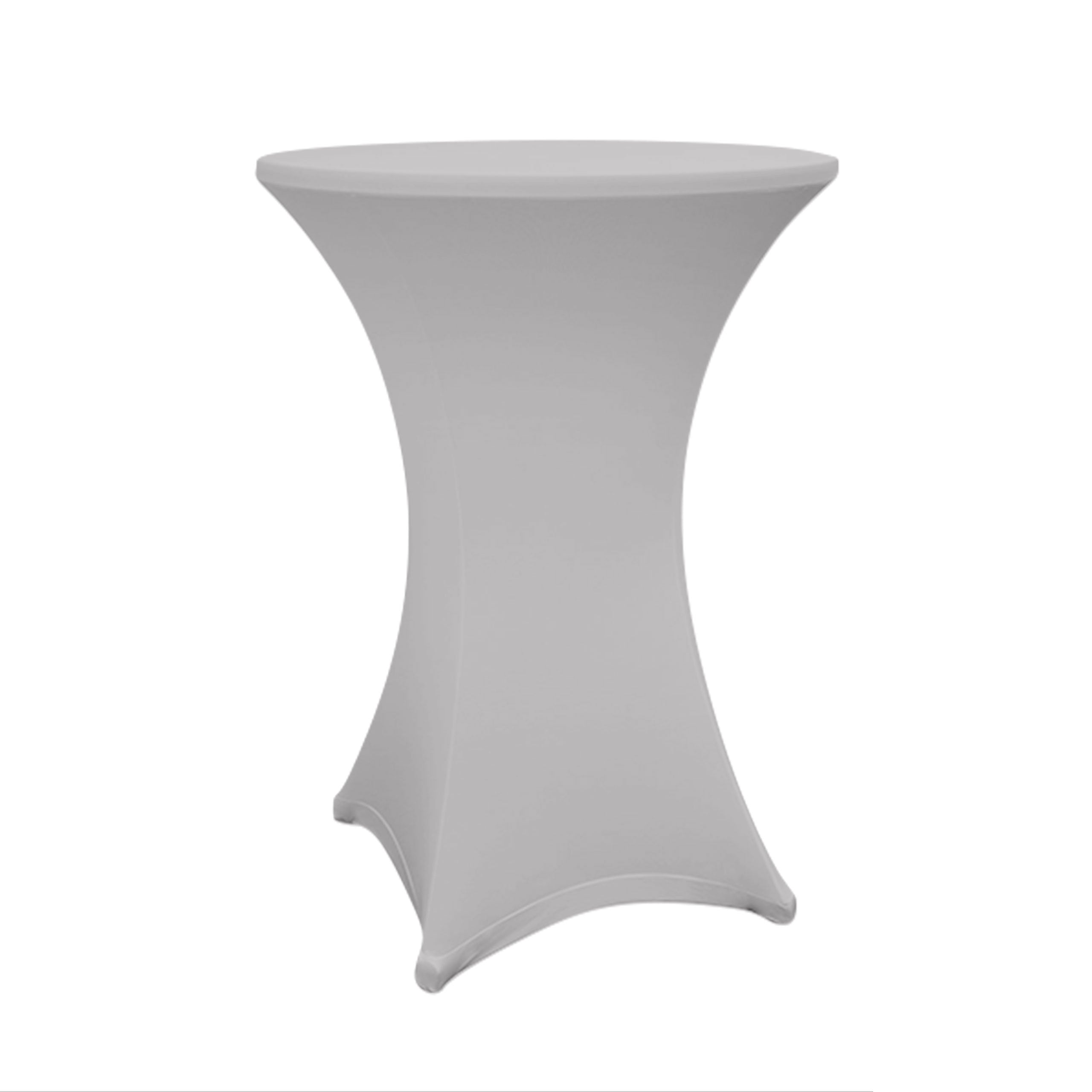 Stehtischhusse - Tisch Bezug - Husse - Ø 80-85 cm - Silbergrau für Stehtisch, abwischbar, langlebig, maschinenwaschbar, elegante Passform.