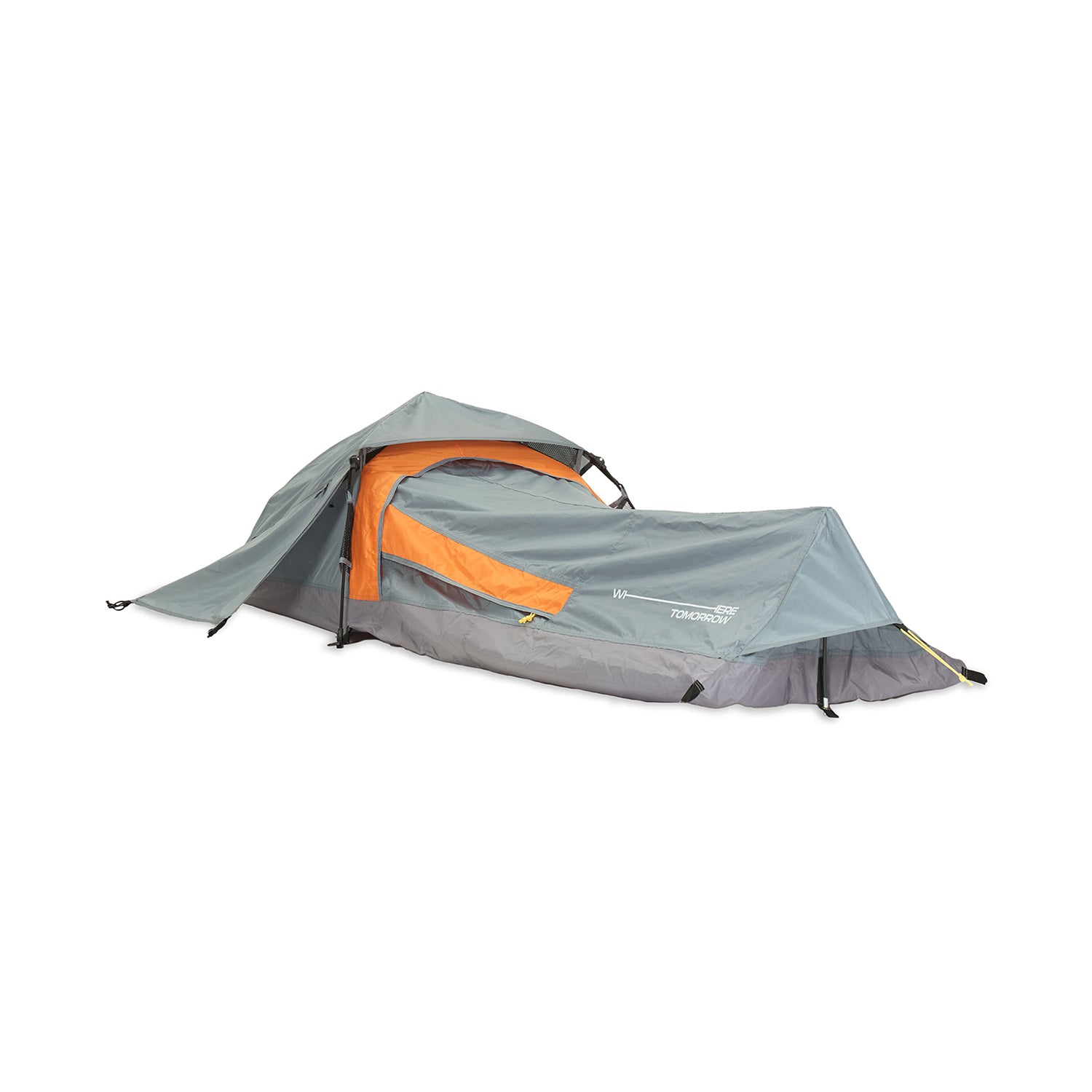 1-Personen-Zelt - Rechteck - 220x80x50 cm - Grau, ultraleicht, schnell aufbaubar, mit Sonnenschutz, Regenschutz und Luftzirkulation.