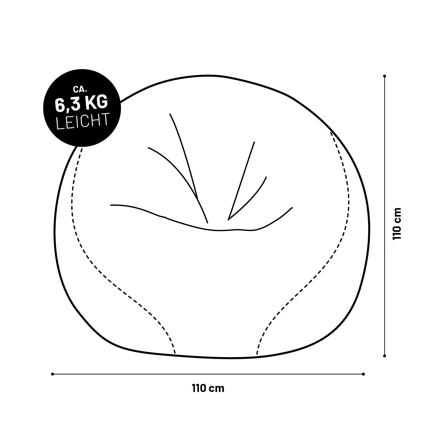 Luxury Basketball Sitzsack (300 L) in Basketball-Form, 110x110 cm, ca. 6,3 kg, indoor & outdoor, waschbarer Bezug, premium Sitzkomfort.