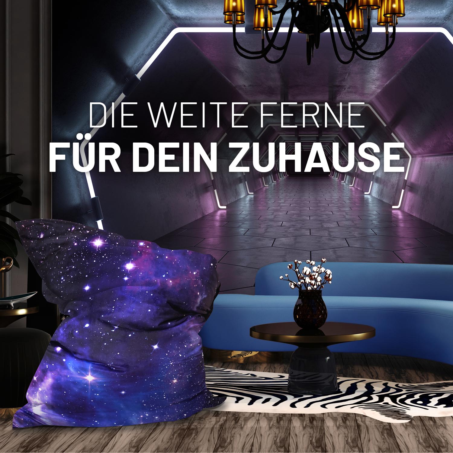 Sitzsack Classic XXL (380 L) Special Edition Galaxy, indoor & outdoor, modernes Design mit hochwertiger Polsterung und pflegeleichtem Material.