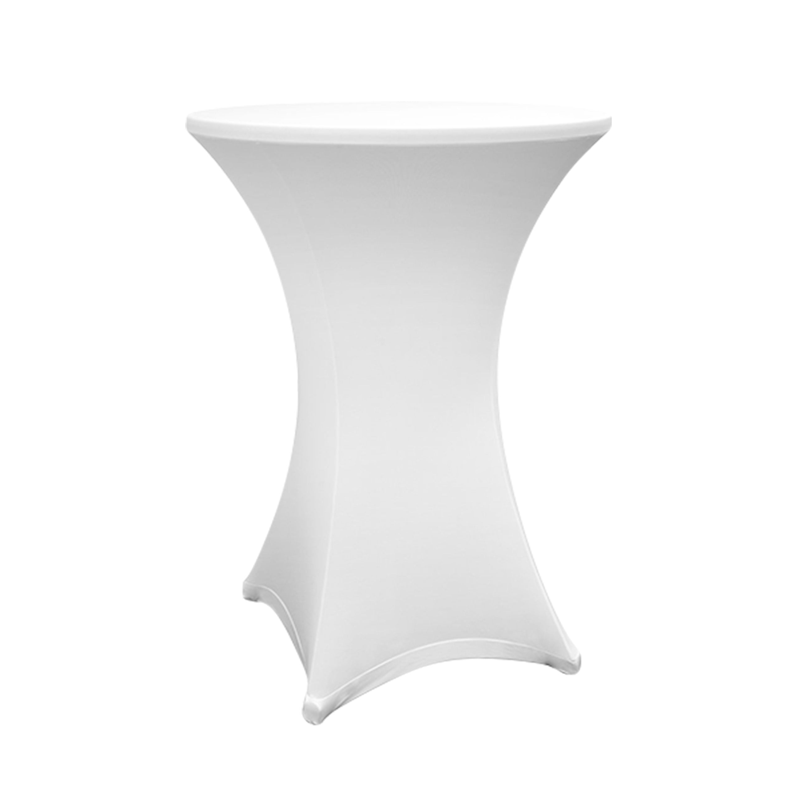 Stehtischhusse - Tisch Bezug - Husse - Ø 70-75 cm - Weiß, passgenau, schmutzabweisend, abwischbar und langlebig für Stehtische.